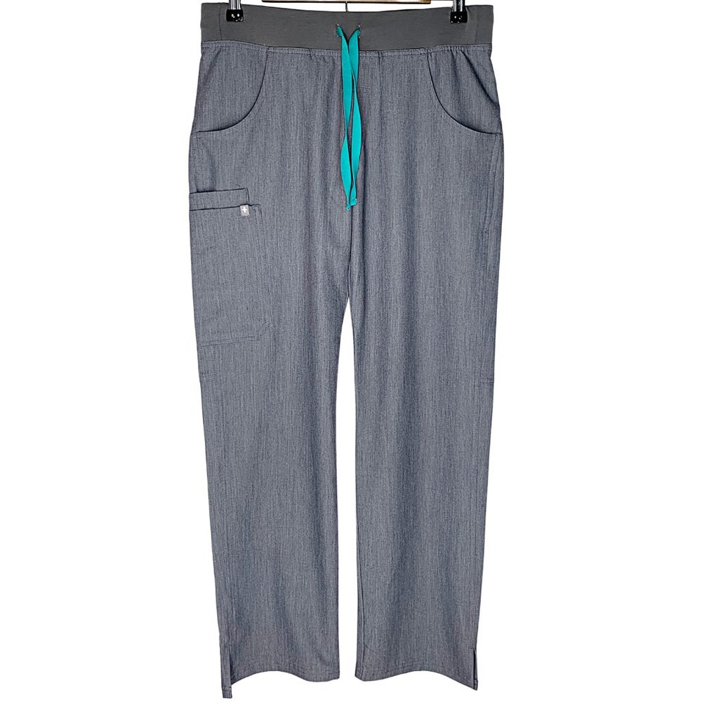 Figs Kade High-Rise Cargo Scrub Pant in Graphite - Picture 8 of 11